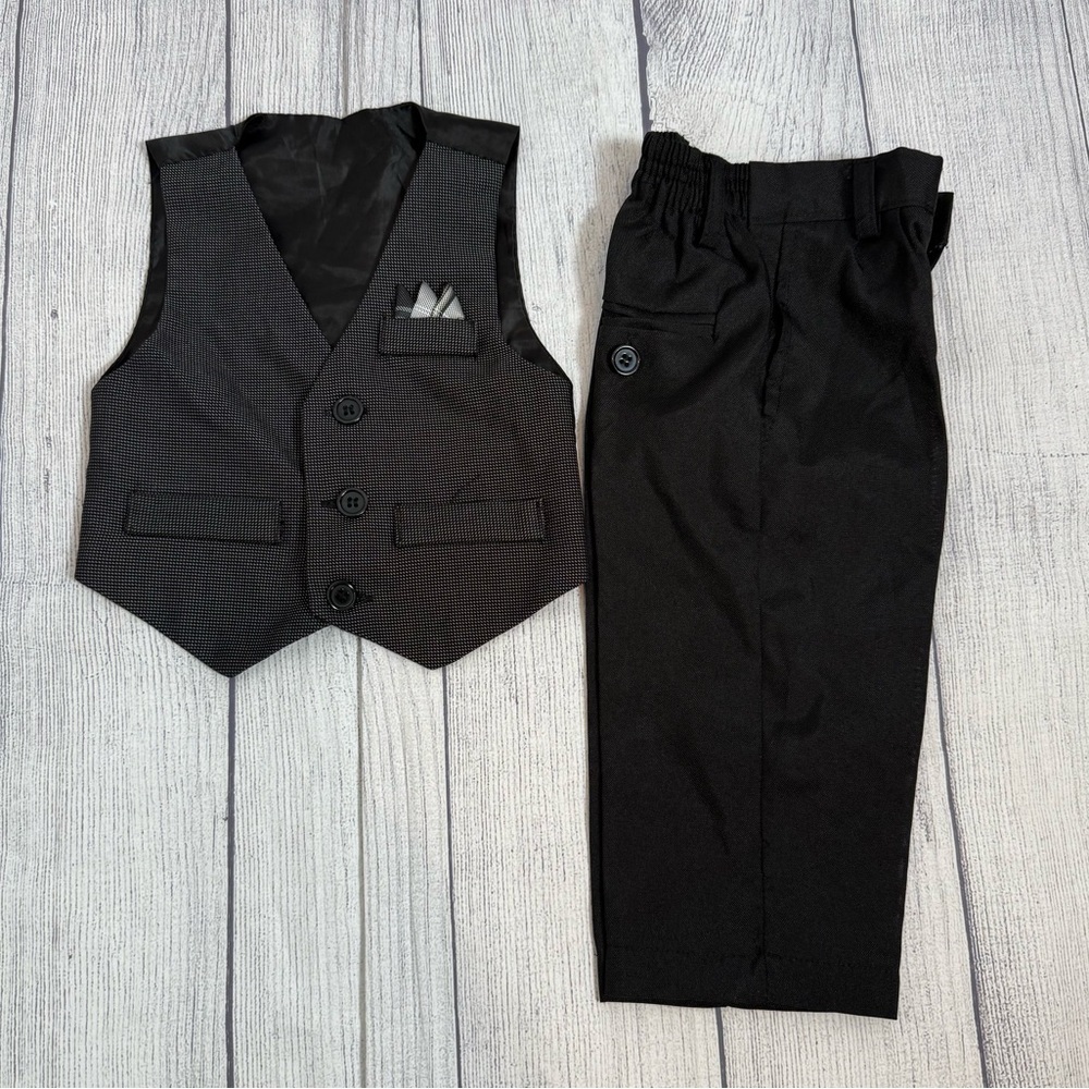 Baby Boys Formal Vest & Dress Pants Set - Black, Size 12M